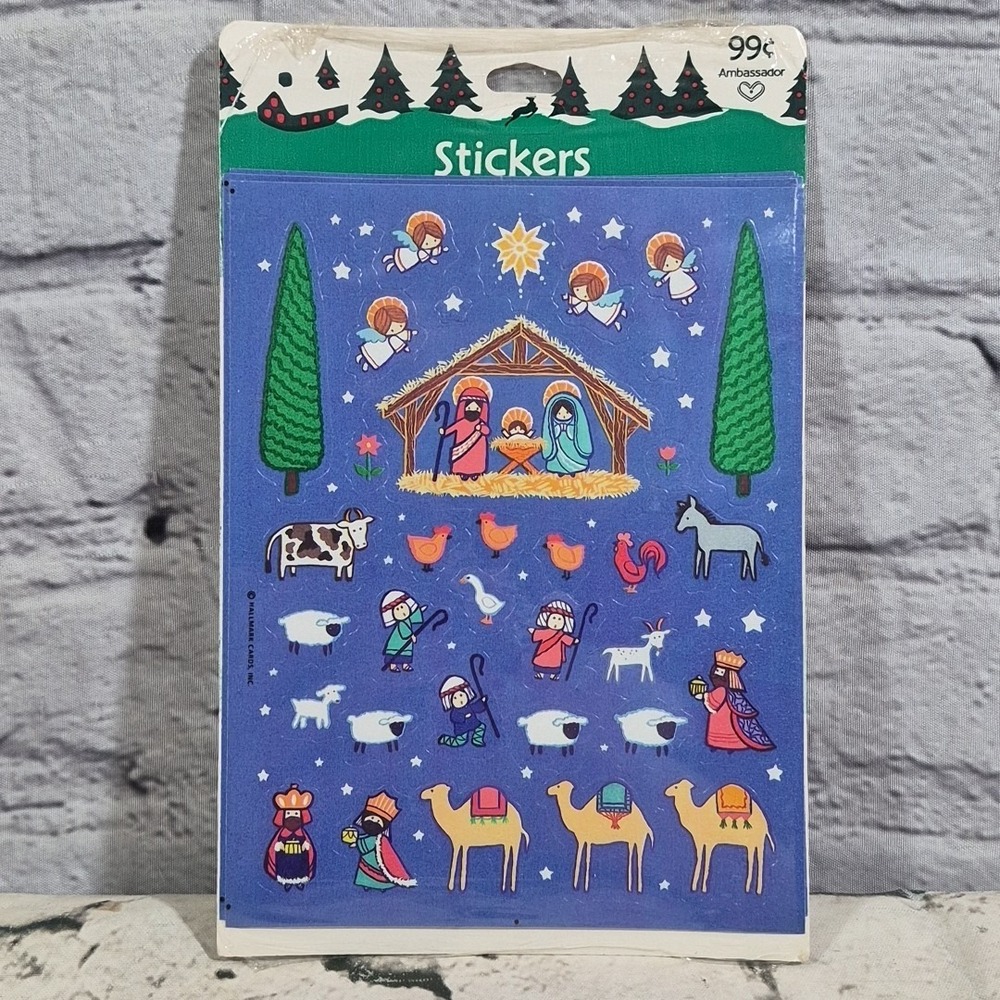 Vintage Hallmark Ambassador Christmas Nativity Scrapbooking Stickers Sealed NOS‎